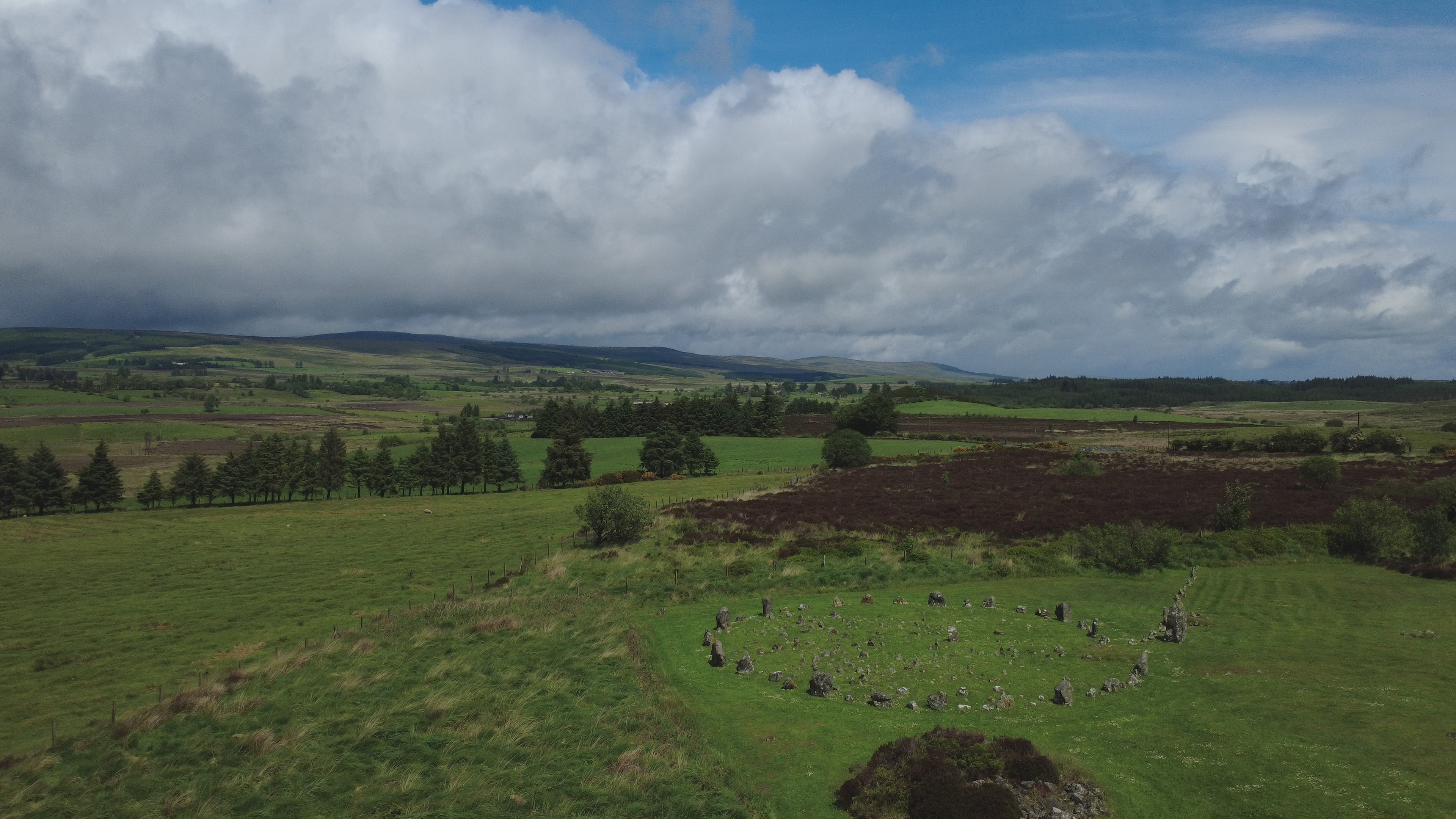 Beaghmore Stone Circles — High Altitude Aerial Pan | Cinematic Northern Ireland Drone Footage